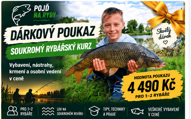 Dárkový poukaz – Soukromý rybářský kurz, 4 hodiny